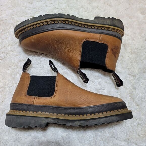 Georgia Boot Giant Revamp Romeo Gored Leather Brown Oil Resistant Work Boots - Picture 6 of 12